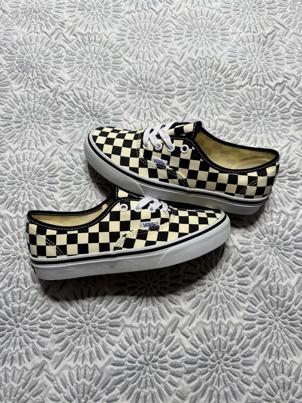 Vans Checkerboard Size 6.5 Women’s Black White Cream Shoes